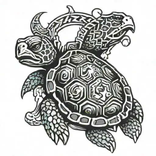 Turtle With Acdc Element Symbol Intertwined