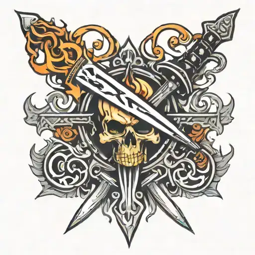 Flames Surrounding A Sword