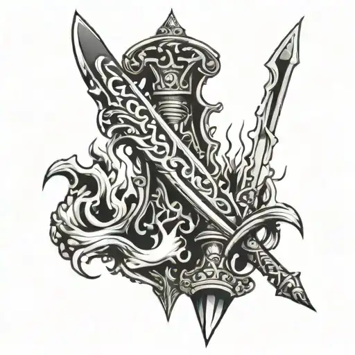 Flames At The Bottom Of A Sword