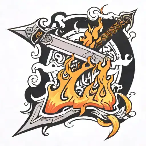 Flames At The Bottom Of A Sword