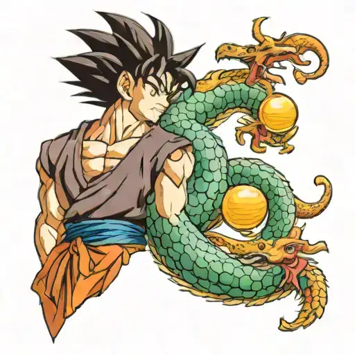 Goku Boy In Profile With Dragon Ball Balls