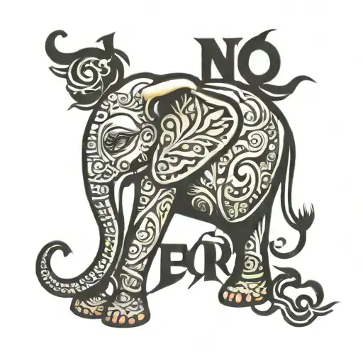 Elephant For Men With Lettering
