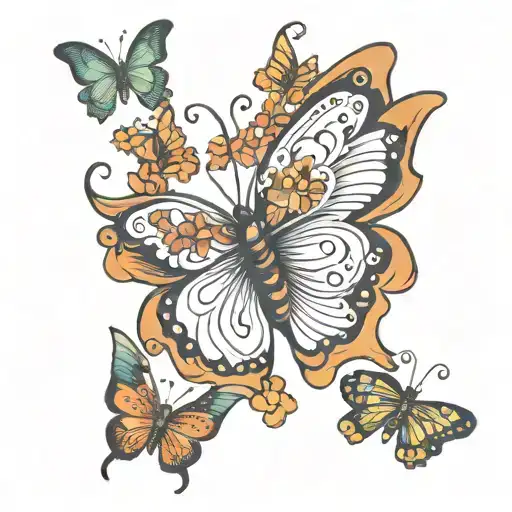 Word Butterfly Ku With Butterflies Flying