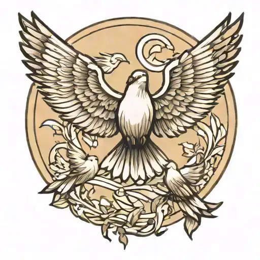 Doves Flying In A Circle