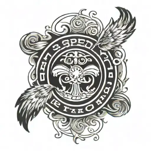 Circle With Words God Speed Through Middle With Praying Hands Below