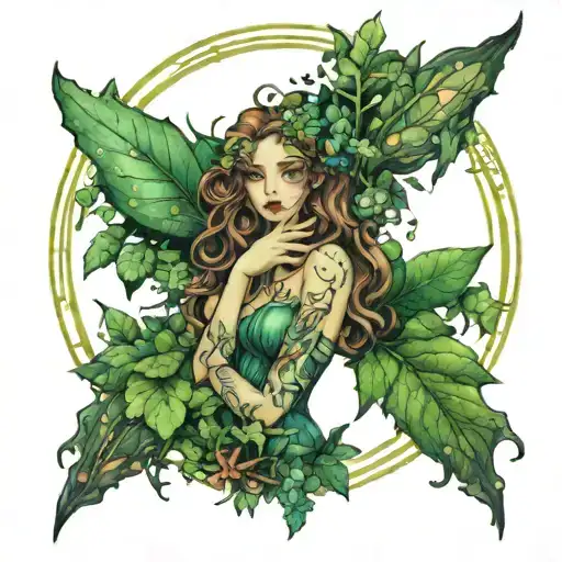 Forest Fairy Wonderland Twinkling Lights One Beautiful Woman Arms Up To The Sign Plants All Over