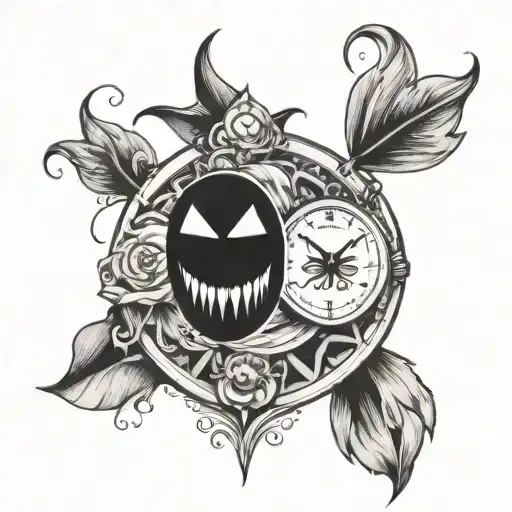 Black And White Tattoo Inspired By Watchmen Smiley