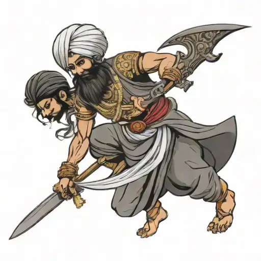 Sikhism Warrior Wielding A Sword