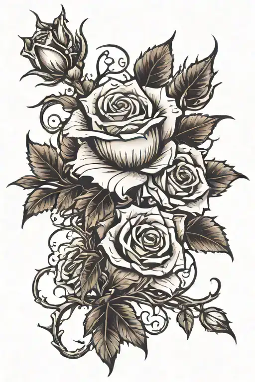 Gothic Roses And Thorns Growing