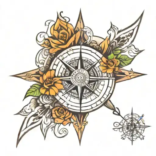 Compass Rose With Intricate Details