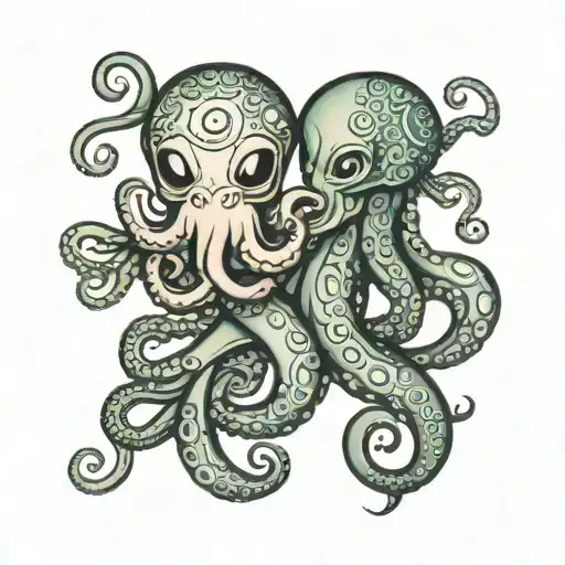 Cute And Loving Octopuses Their Tentacles Wrap Like A Bracelet Around The Wrist Infinity Sign