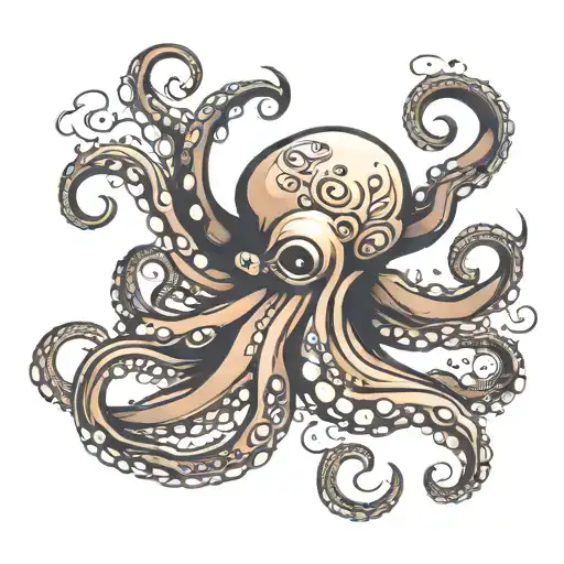 Cute And Loving Octopus Its Tentacles Wrap Like A Bracelet Around The Wrist Infinity Sign