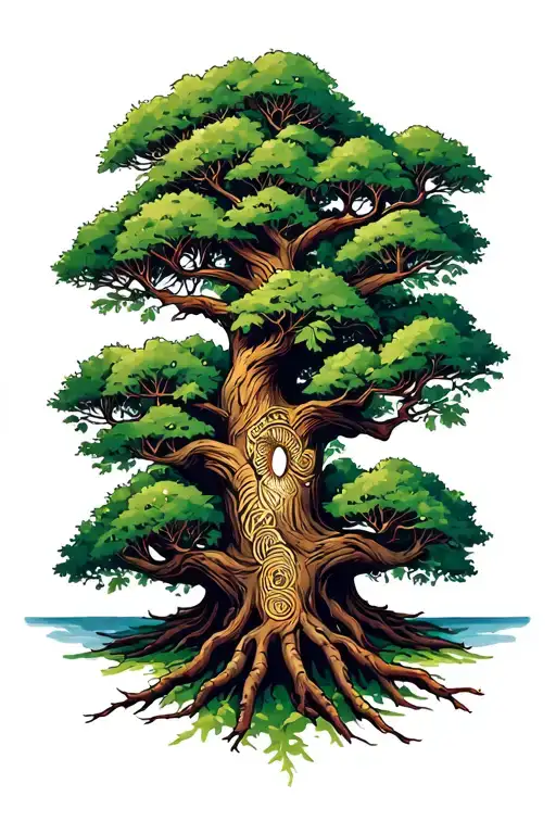 Tree Intertwined Of Life With Children's Names