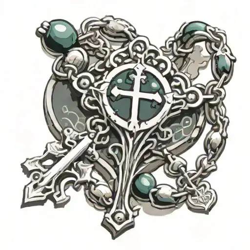 Chrome Heart Rosary Wrapped Loosely