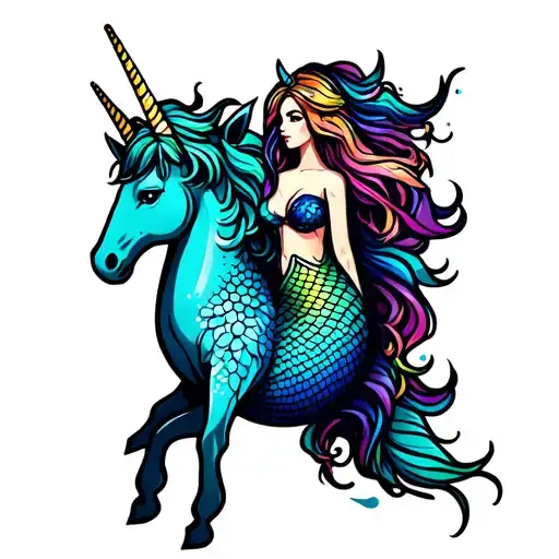 Unicorn And Mermaid