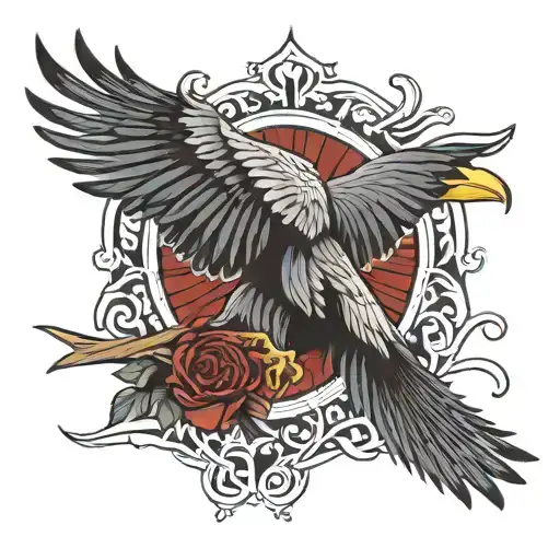 Pinstripes Raven Flying