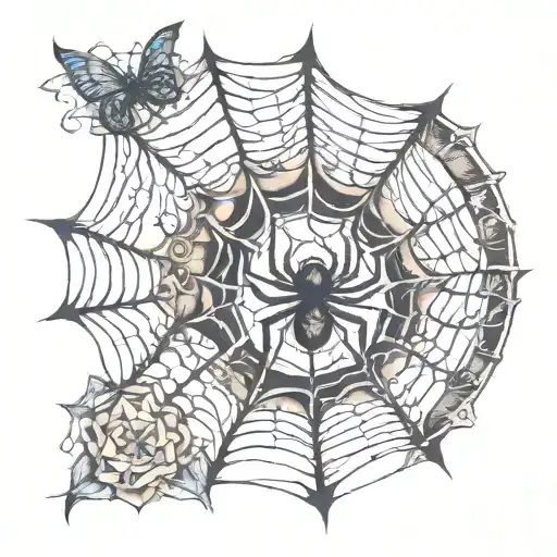 Neo Traditional Style Spider Web Design