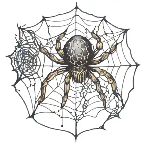 Neo Traditional Style Spider Web Design