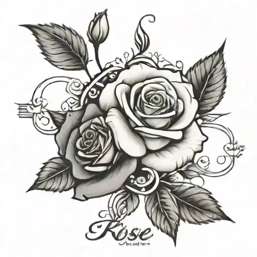 Rose Tattoo Kriti Name Written