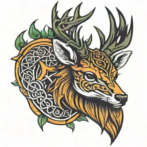 Phoenix Celtic Deer Head
