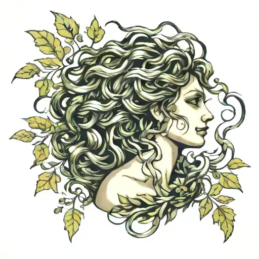 Medusa Surrounded By Olive Branches