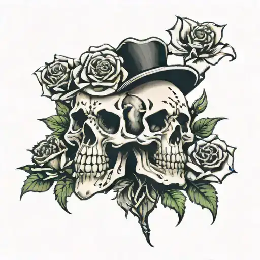 Gothic Skulls With Roses