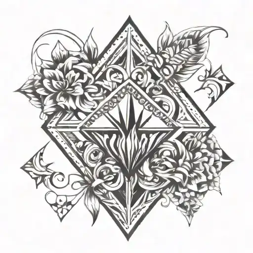 222 With A Diamond Shaped Line Outlining