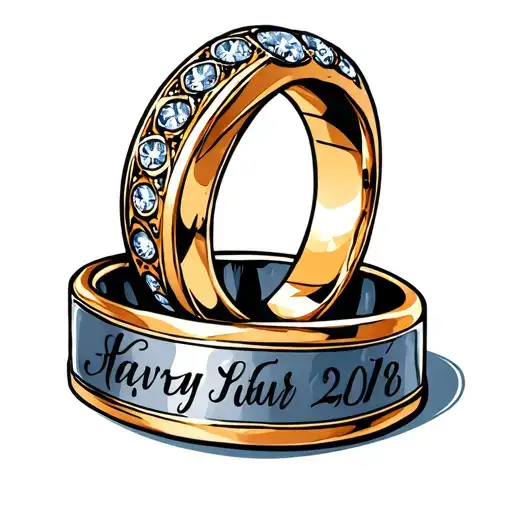 Wedding Rings With Names And Date