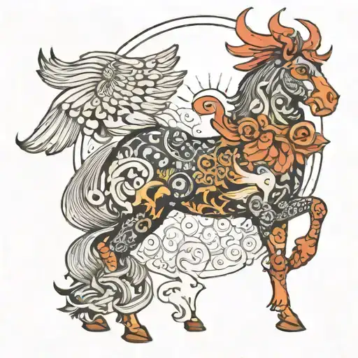 Astrology Rooster Horse Dog Ox Surrounded