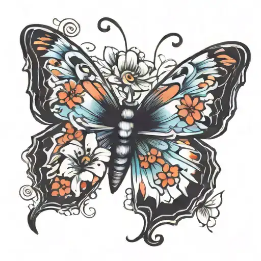 Butterfly One Wing Flowers