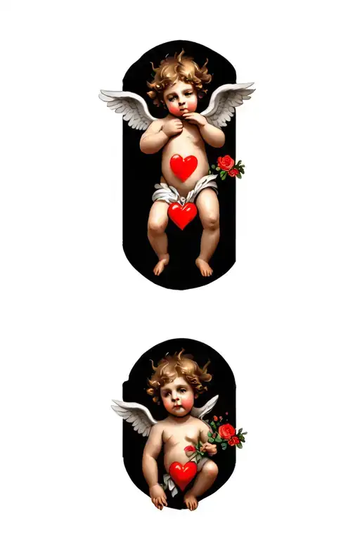 Cherub With Red Heart