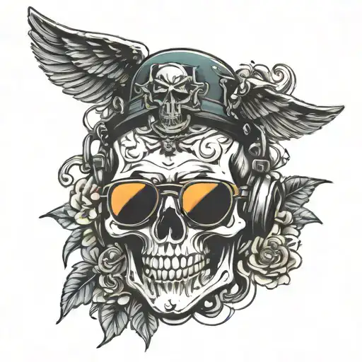 Skull Pilot Sun Glasses Driving