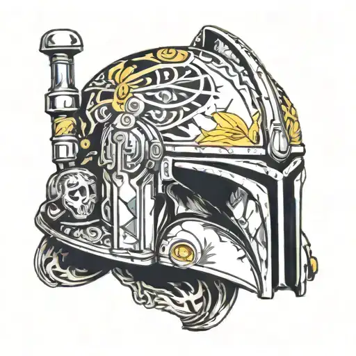 Racing Helmet Mandalorian With Skull