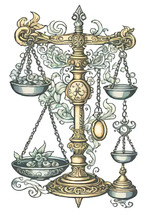 Libra Scale Balanced With Gemini Twins Representing The Gemini Zodiac