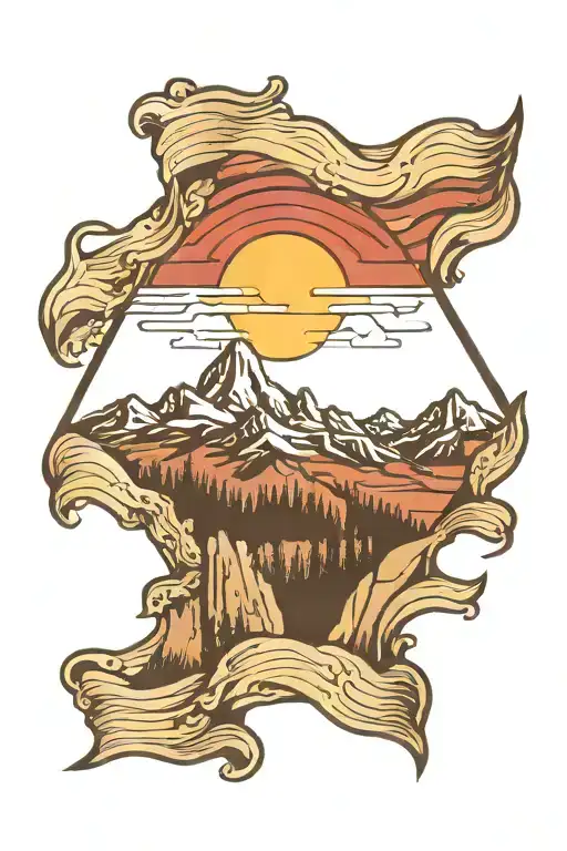 Colorado Mountains And Flag Intertwined Symbolizing The Client's