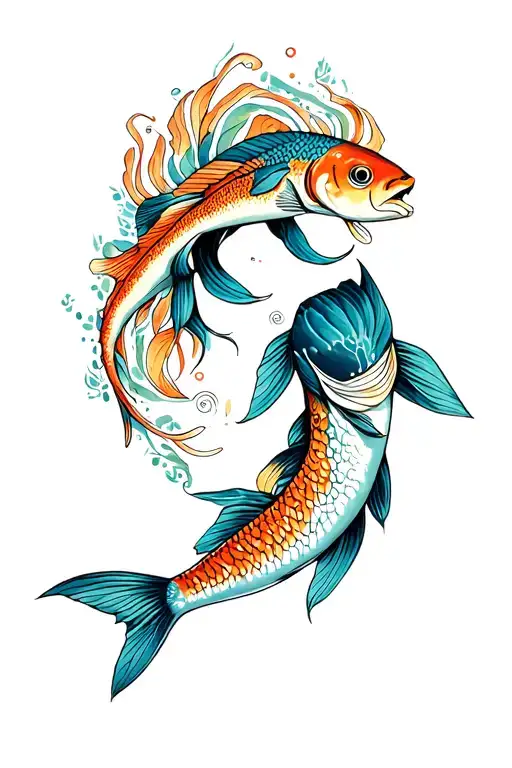 Black Girl With Pisces Fish Swimming