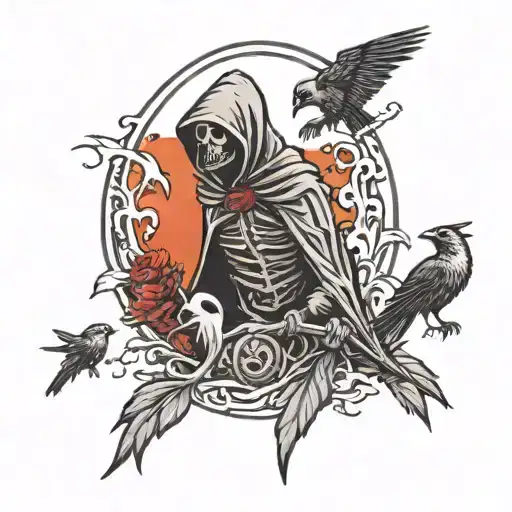 Reaper With Crows All Different Sizes