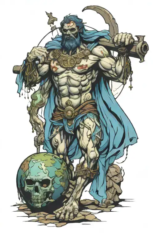 Zombie Greek Titan Atlas Carrying The World