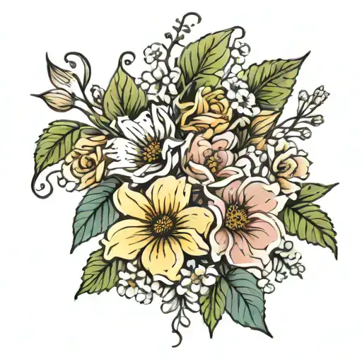 November April September Birth Flower Bouquet