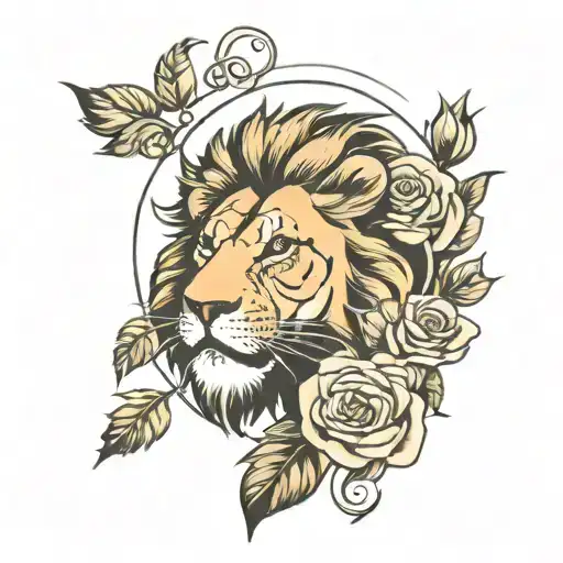 Lion And Rose Forearm Sleeve