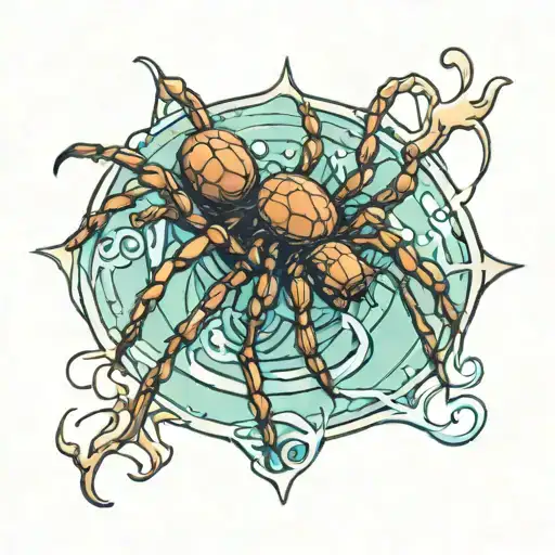 A Sketch Of A Spider Weaving A Web In The Shape Of A Swimming Pool