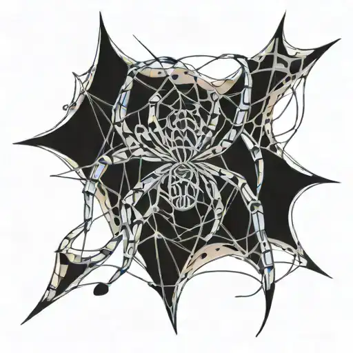 A Sketch Of A Spider Weaving A Web With Intricate Patterns Inspired By Swimming Strokes