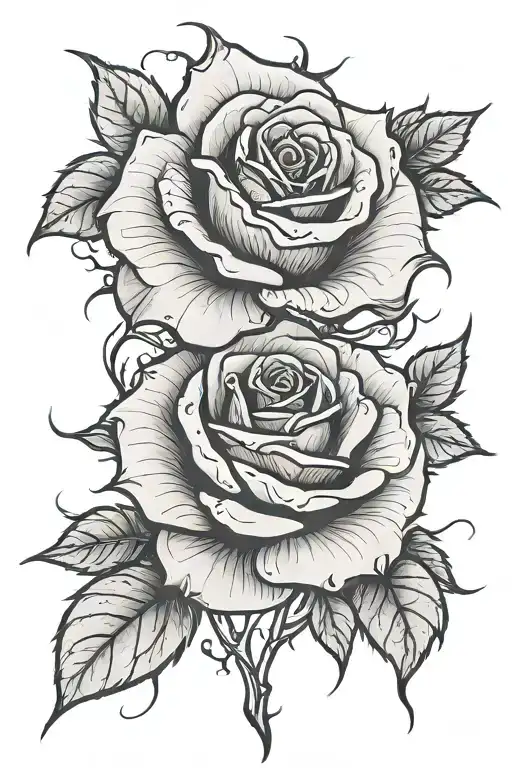 Red Rose With Thorns Wrapping