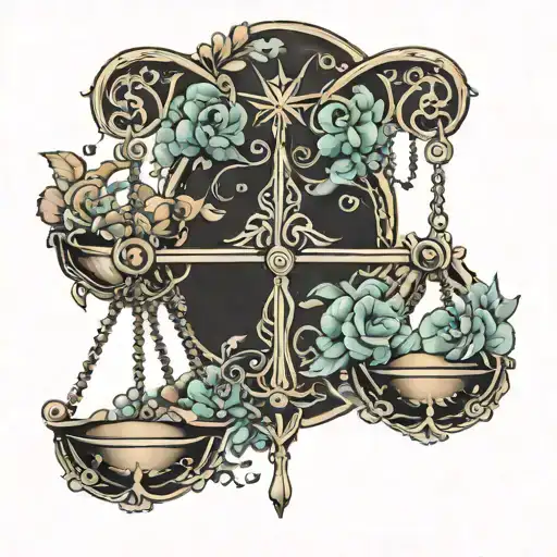 Libra Symbol Incorporating Elements Like The Air Sign