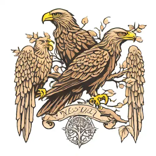 Family Tree And A White Tailed Eagle