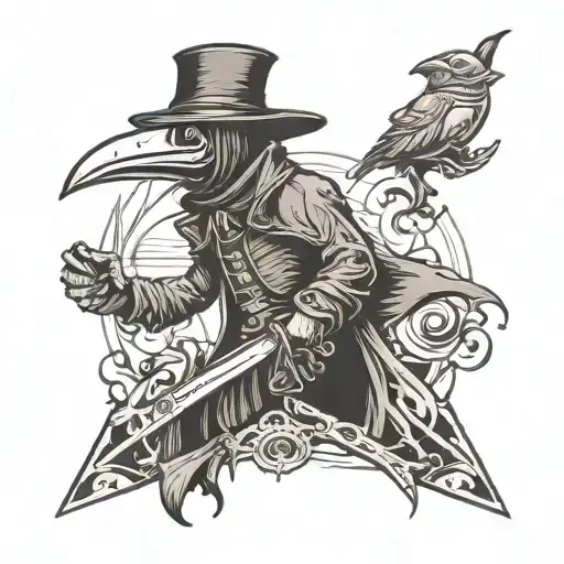 Plague Doctor On The Go With Background