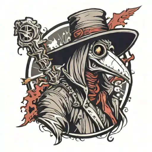 Tayu Plague Doctor With Background On Hand