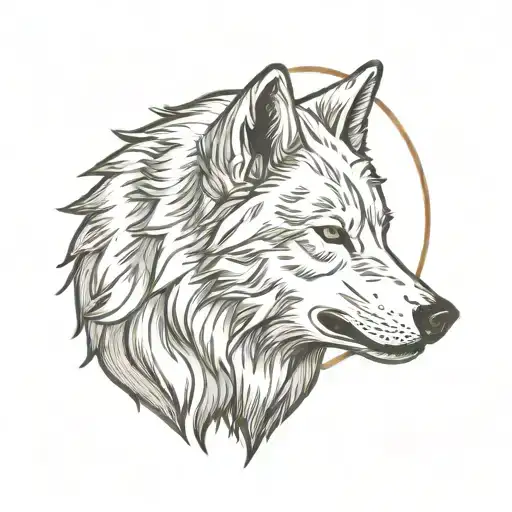 White Wolf Howling At The Moon