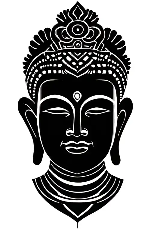 Budda Head Geometric With Polynesian