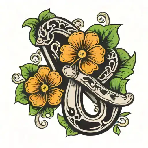 Horseshoe With Four Leaf Clover